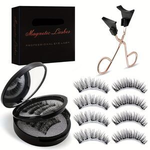 Reusable Natural Magnetic Eyelashes with Applicator No Glue Needed Lashes Kit